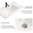 thumbnail image 4 of 36 inch Bathroom Vessel Sink, Ceramic Bathroom Vanity Sink Top with Overflow,White, 4 of 7