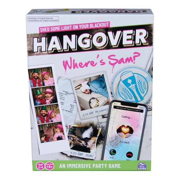 Spin Master Games, Hangover: Wheres Sam?, An Immersive Mystery Adult Party Game for Bachelorette Parties, Galentine's Day Party, Valentine's Day Gifts for Couples, 2-4 Players, for Ages 18 & Up