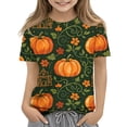 thumbnail image 6 of Grblisyd Halloween Shirts for Girls Boys Short Sleeve T Shirt Kids Summer Pumpkin Ghost Print Tops Crewneck Tees 3-14 Years, 6 of 6