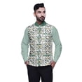 thumbnail image 1 of Atasi Flower Printed Wedding Jackets For Men Nehru Jacket Waist Coat For Wedding & Festive Season-Small, 1 of 4