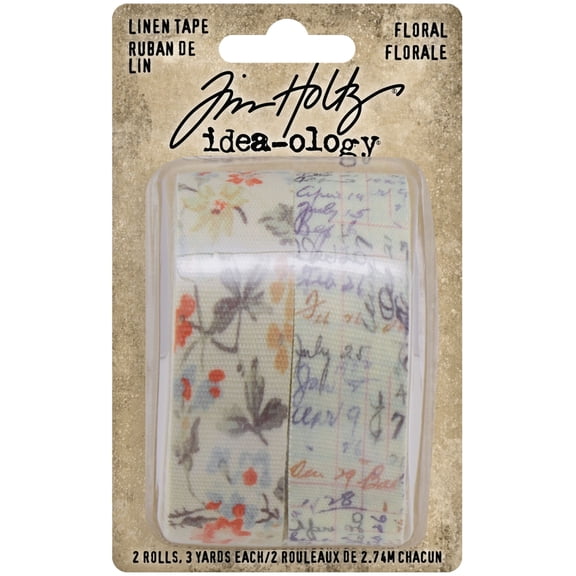 Idea-Ology Linen Tape 1"X3yd 2/Pkg-Floral
