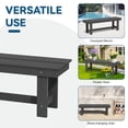 thumbnail image 4 of JUSTLET HDPE Outdoor 2-Person Dining Bench, Durable and Weather-Resistant for Patio, Garden and Balcony Use, Gray, 4 of 8