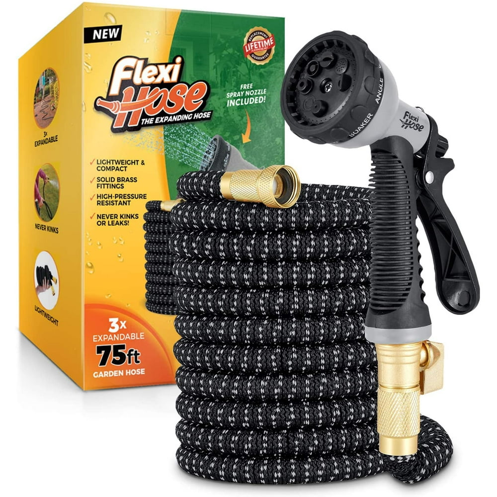 Flexi Hose with 8 Function Nozzle, Lightweight Expandable Garden Hose