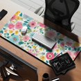 thumbnail image 2 of Long Mouse Pads for Desk,Pioneer Flower Floral Print Pattern Desk Mats on Top Of Desks, Desk Mouse Pad Extra Large with 3mm Non-Slip Base and Stitched Edge for Gaming,Office,Work,Home 35.4"x15.7", 2 of 6