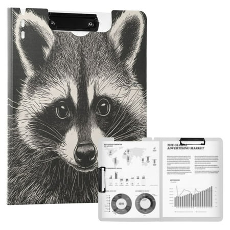 A4 Double Clip File Folder 18.9×12.6in Clipboards Foldable Binder Holds 80 Sheets Project Folder for Office Home An Adorable Raccoon A4 Double Clip File Folder 18.9×12.6in Clipboards Foldable Binder Holds 80 Sheets Project Folder for Office Home An Adorable Raccoon