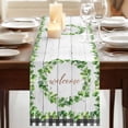 thumbnail image 3 of Table Runners 72 Inches Long Dress Scarves, Spring Eucalyptus Leaves Farmhouse Kitchen/Dining Table Runner, Coffee Tablerunners, Farmhouse Botanical Gray Wood 16x72 Inch, 3 of 9
