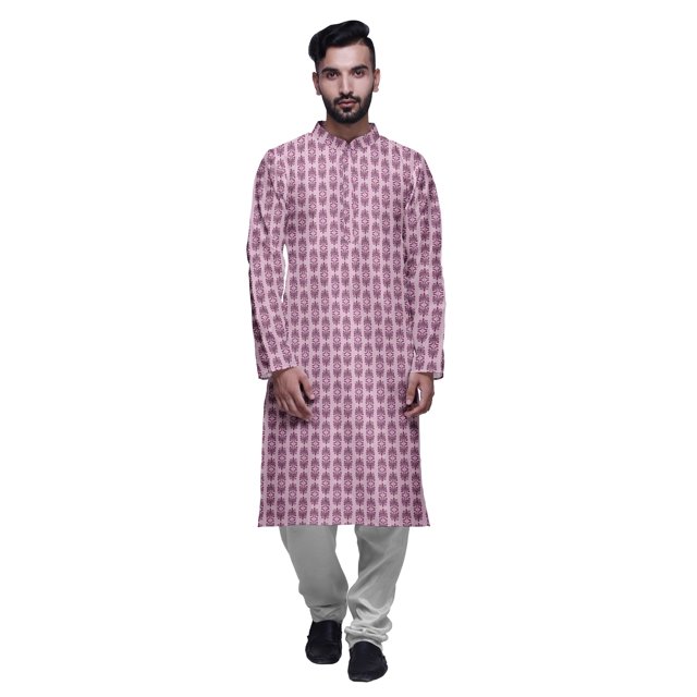 Atasi Ensemble Kurta-Pyjama Long en Coton pour Hommes, Kurta-Pyjama Décontracté de Designer, Vêtements