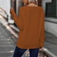 thumbnail image 4 of ManxiVoo Modern V Neck Button Down Shirt Long Sleeve Loose Fit Casual Top for Women Soft Everyday Comfortable Tunic Style Blouse S Size Orange, 4 of 8