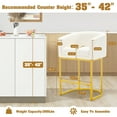 thumbnail image 5 of Bedluxury 26" H Modern Counter Height Bar Stools Set of 2 with Back and Arms, Gold Leg&Beige, 5 of 7