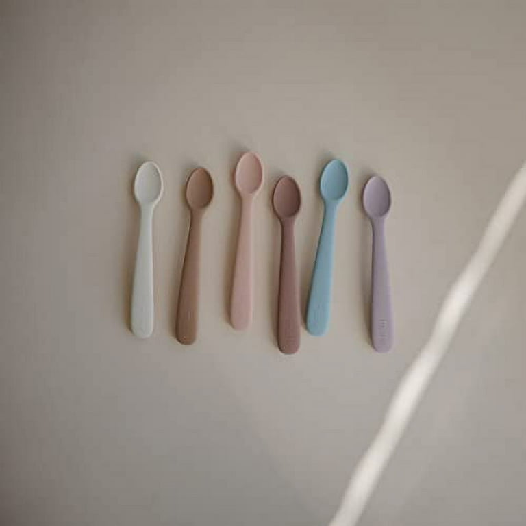 mushie Silicone Baby Feeding Spoons | 2 Pack (Ivory)