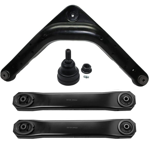 Detroit Axle - 4pc Rear Control Arms Kit for 1999-2004 Jeep Grand Cherokee 1999 2000 2001 2002 2003 2004, 2 Lower Control Arms, 1 Upper Control Arm, 1 Upper Ball Joint, Replacement