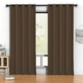 thumbnail image 1 of Cortinas Blackout Marrones 52 x 96 Pulgadas, Juego de Cortinas Térmicas Aisladas Negras de 2 Paneles, Cortinas Que Reducen el Ruido y Oscurecen la Habitación para Recámara, Sala de Estar, Protección, 1 of 7