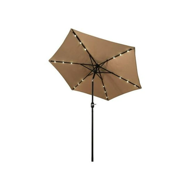 Aleko UMB9L18TN-UNB Solaire Conduit Éclairé Inclinable Extérieur Table Parasol & 44; Tan