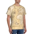 thumbnail image 2 of Bixox Men's World Map Printed Short Sleeve Skinny Athletic T-Shirt, 2 of 6