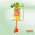 thumbnail image 1 of Plush Carrot Dog Toy with Rope - Squeaky Chew Toy for Small & Medium Dogs - Interactive Tug-of-War & Teeth Cleaning Toy - Durable & Fun for Puppies, 1 of 1