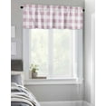 thumbnail image 4 of Simple White Pink Buffalo Checker Curtain Valances for Kitchen Windows,Rod Pocket Short Valance Plaid Gingham Spring Window Treatment for Living Room Bathroom Bedroom,54" x 18"-1 Panel, 4 of 9