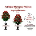 thumbnail image 4 of Sympathy Silks Artificial Cemetery Flowers Red Roses Bouquet & Saddle for Outdoor Memorials, 4 of 5
