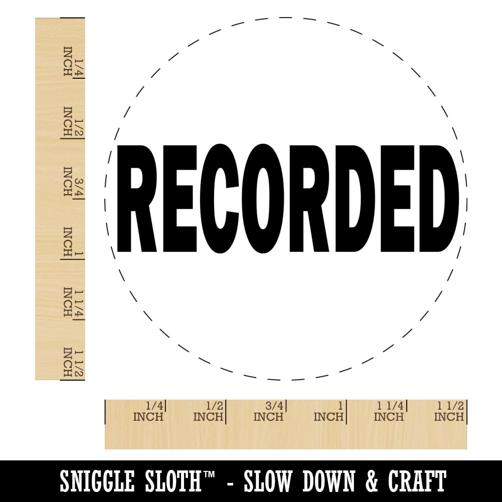 Recorded Text Self-Inking Rubber Stamp Ink Stamper - Blue Ink - Large 1-1/2 Inch