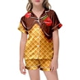 thumbnail image 5 of Ensemble de Pyjama de Noël Imprimé en Satin pour Filles Manches Courtes 2 Pcs Tenue de Noël Famille Pjs 10-11 Ans, 5 of 5
