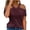 Wine, variant on Staron Women Cold Shoulder V Neck Short Sleeve Casual Loose Beach Vacation Tops Summer Fashion Solid Color Tunic Tee, Purple XXL