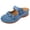 Blue, variant on Women's Flower Orthopedic Clog Backless Sandals with Arch Support Bohemian Beach Leather Closed Toe Orthotic Platform Wedge Mules Comfortable Walking Slides Summer Dress Shoes Grey Size 6