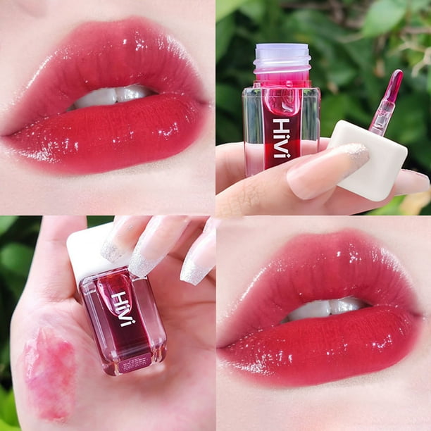Pisexur Belleza Maquillaje Brillo de labios hidratante, acabado espejo, brillo perlado, color puro, 4 colores, rostro liso, 3 mlpara mujeres y hombres