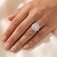 thumbnail image 6 of Pompeii 2 Ct Diamond Double Cushion Halo Engagement Ring 14K White Gold (G/H,I1-I2), 6 of 6