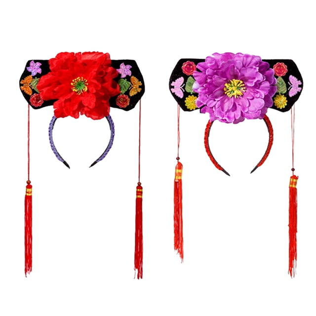 Diadema tradicional china, tocado de princesa, sombrero, corona real, accesorio de rendimiento, 2 uds.