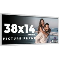 38x14 Frame White Solid Wood Picture Frame Includes UV Acrylic Shatter Guard Front, Acid Free Foam