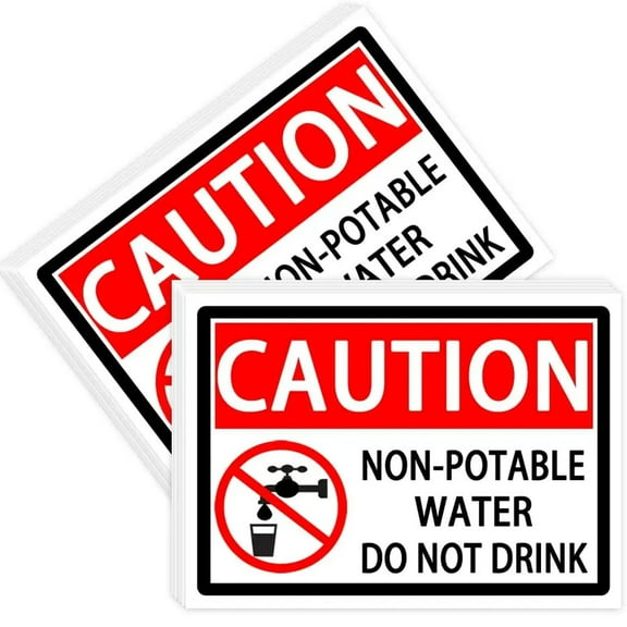 Non Potable Water Symbol Stickers 3.5×5inch Not for Drinking Water Sign Labels 15Pcs
