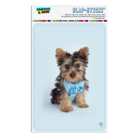 Yorkie Yorkshire Terrier Puppy Dog Blue Bow Tie Home Business Office Sign
