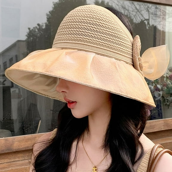 SikaFu Internet Celebrity New Empty Hat Lady Empty Top Hat Fashion Shade Hat Seaside Beach Hat Sun Hat Sun Hat Spot Spot
