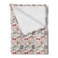 thumbnail image 2 of Bicycle Soft Flannel Fleece Blanket, 1940s Objects of High-Wheel Bicycle Lorgnette Bow Tie Handlebar Moustache Umbrella, Cozy Plush for Indoor and Outdoor Use, 50" x 70", Multicolor, by Ambesonne, 2 of 5