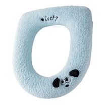 Elongated & Round Toilet Seat Covers Warm Plush Washable Polyester Full Surround Thickened Elastic Soft Winter Seat Cushion  | Easy Install & Clean | 42x37cm