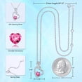 thumbnail image 2 of TURANDOSS Aunt Niece Gifts 925 Sterling Silver Rose Flower Heart Necklace Birthstone Mothers Day Valentines Day Birthday Gifts for Aunt, 2 of 5