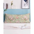 thumbnail image 2 of Pink Flowers Body Pillow Covers, Green Country Botanical Floral Leaves Soft Bed Throw Pillowcases Breathable Cooling Long Lumbar Body Pillow Sham Cover for Bed Sofa 20''x54'', 2 of 7