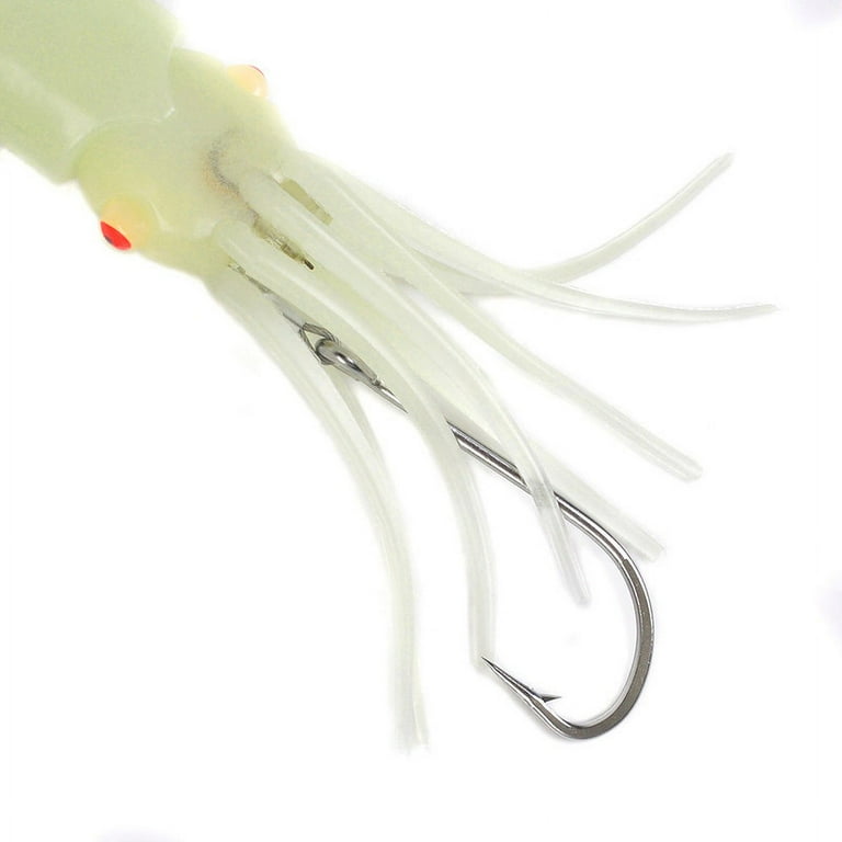  Saltwater Fishing Lures LED Fishing Squid Lures 6 Inch  Halibut Rig Deep Drop Lights Offshore Salmon Trolling Lures Light  Attractant Tuna Lincod Mahi Mahi Striper Lures Red
