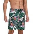 thumbnail image 2 of Fotbe Tropical Leaves Pajama Shorts for Men, Men's Pajama Bottoms, Sleepwear,Short Pajama Pants-Small, 2 of 9