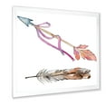 thumbnail image 2 of Designart 'Pink Bird Feather From Wing on Arrow' Bohemian & Eclectic Framed Art Print, 2 of 4