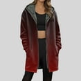 thumbnail image 2 of idosla Long Fleece Hoodies for Women Zip Up Hoodie Trendy Casual Oversized Tunic Sweatshirts Fall Winter Jacket Coat Outerwear (Brick Red, 3XL), 2 of 6