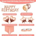 thumbnail image 4 of Conjunto de decoraciones para fiesta de cumpleaños de oro rosa, niñas, mujeres, bebés, suministros p Tomshoo  Globos de fiesta, 4 of 6