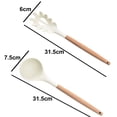 thumbnail image 2 of 2 Piece Kitchen Utensil Set- Stainless Steel and Silicone Kitchen Tools with Wooden Handles, 2 of 5