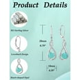 thumbnail image 7 of VESITIM Infinity Dangle Leverback Earrings 925 Sterling Silver Heart Earrings Created Green Opal Jewelry for Women, 7 of 7