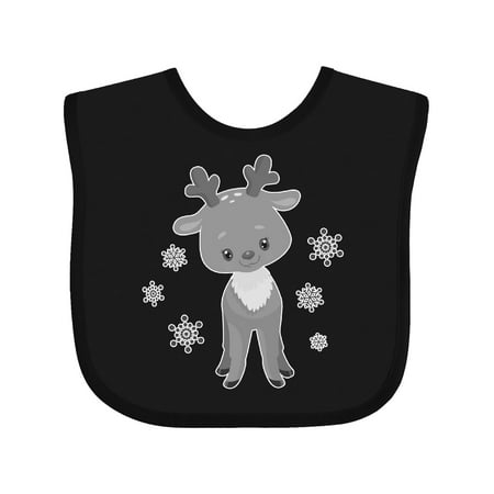 

Inktastic Cute Christmas Reindeer with Snowflakes Gift Baby Boy or Baby Girl Bib