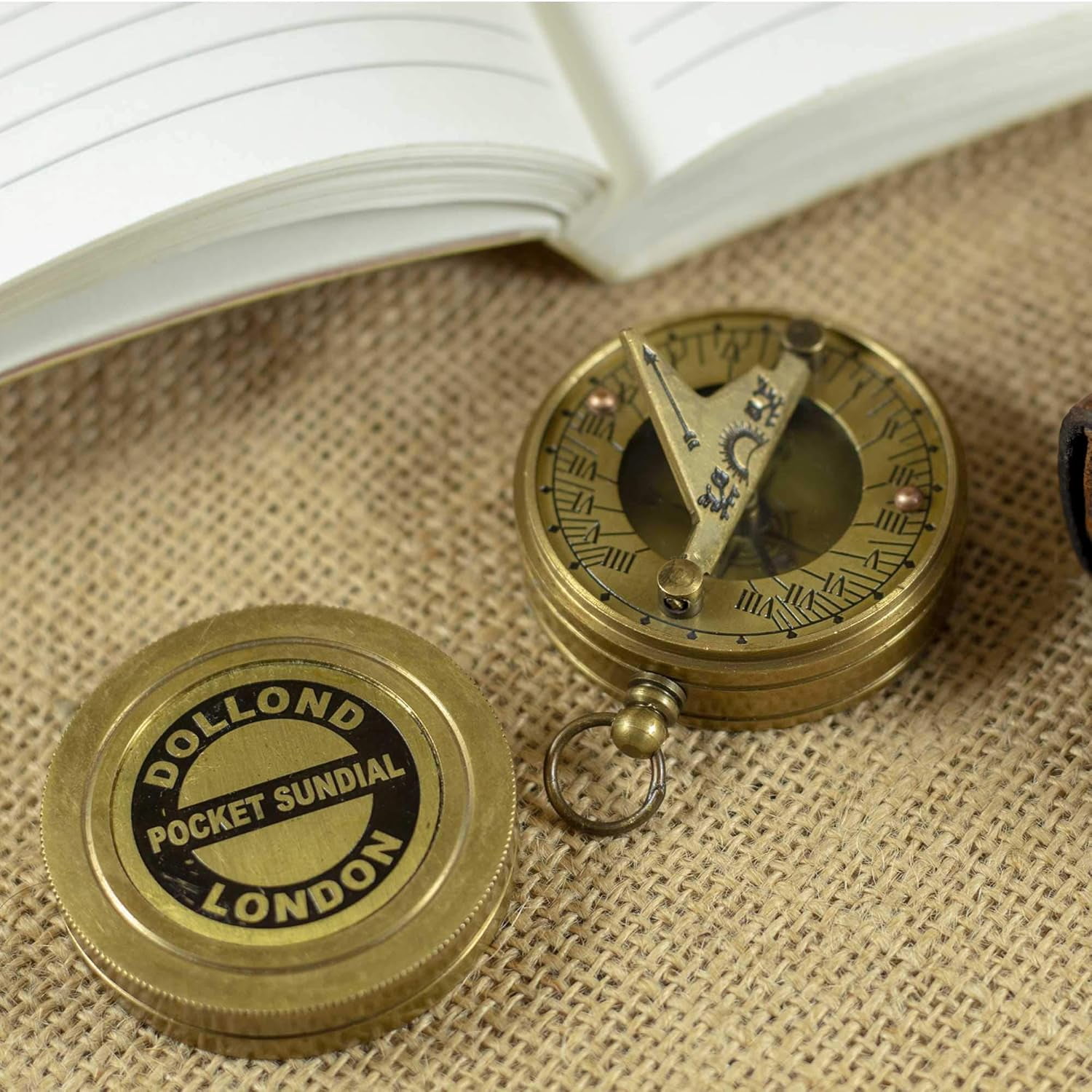 Brass Pocket Dollond London Magnetic Sundial Compass Nautical Boat Decor Antique Vintage Engraved Directional Pirate Hiking Travel Christmas Souvenirs dad Grandson Son Gift