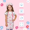 thumbnail image 4 of Juego de delantales para niños SANDJEST con lazo rosa y gorro de chef de poliéster, 4 of 8