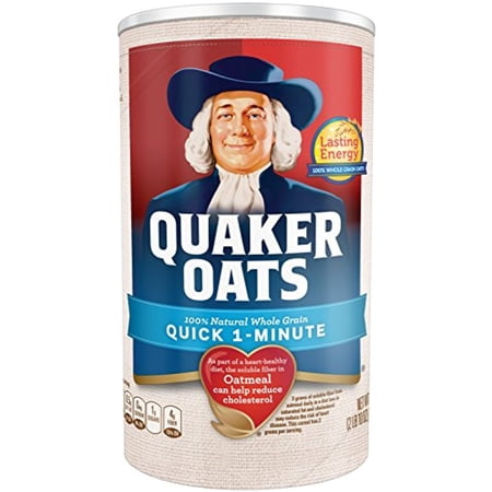 Quaker Oats 100% Whole Grain Quick 1 - Minute Net Wt 42Oz. (2Lb 10Oz) 1.19Kg