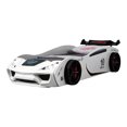 thumbnail image 3 of Furniture of America Blanche Kids Twin Platform Bed, ABS Plastic, with LED Headlights, Race Car Design, White, 3 of 6