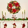 thumbnail image 5 of 24" Prelit Christmas Wreath Battery Operated Lighted Xmas Wreath with Red Gold Balls  for Front Door Fireplace Wall Window, 5 of 8