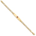 thumbnail image 2 of 14K Medical Soft Diamond Shape Red Enamel Figaro ID Bracelet in 14k Yellow Gold, 2 of 3